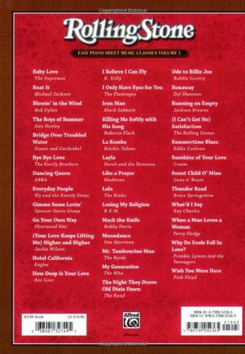 Rolling Stone Easy Piano Sheet Music Classics, Vol 1: 39 Selections from the 500 Greatest Songs of All Time (<I>Rolling Stone</I>(R) Easy Piano Sheet Music Classics)