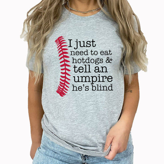 Need To Eat Hotdogs Baseball Graphic Tee | Home Run | Ball Diamond