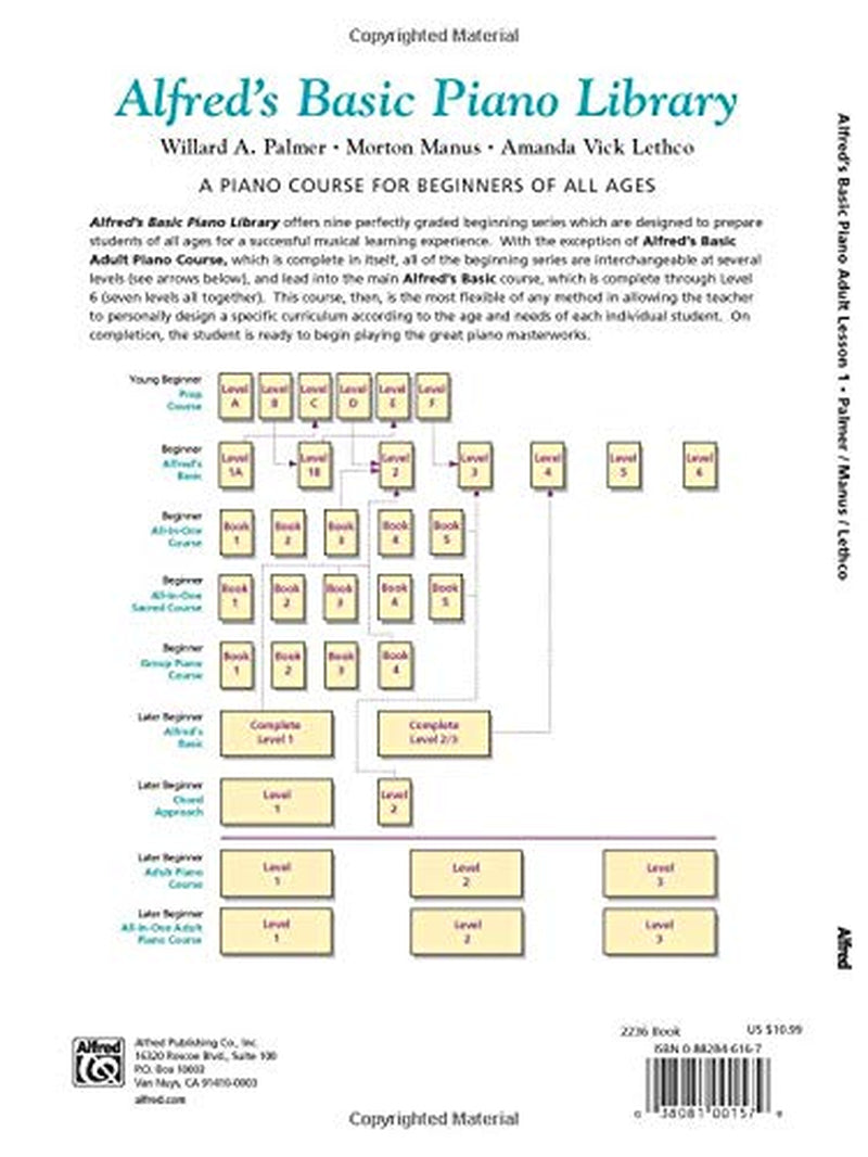Alfred'S Basic Adult Piano Course: Lesson Book, Level One (Alfred'S Basic Adult Piano Course, Bk 1)