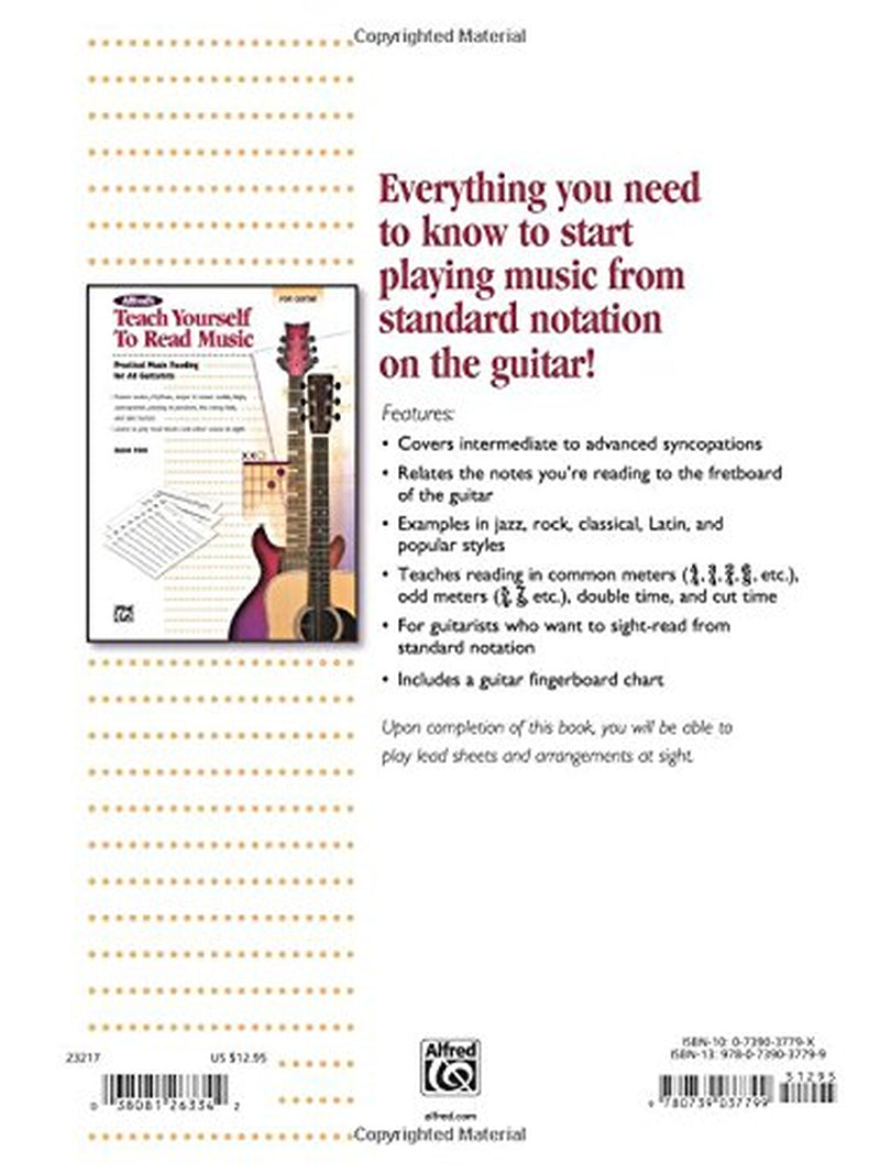 Alfred'S Teach Yourself to Read Music for Guitar: Practical Music Reading for All Guitarists! (Teach Yourself Series)