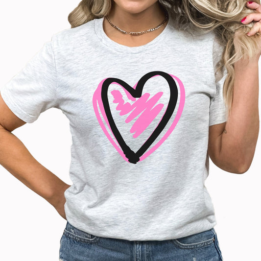 Single Pink Heart Graphic Tee | Valentine's Day | Heart | Love | Hearts | Valentine