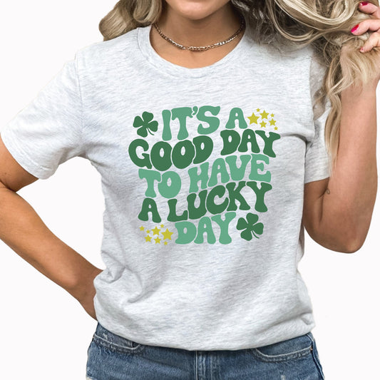 Good Day Lucky Day Graphic Tee | Lucky | Clover | Shamrock | St Patrick's Day | Lucky Vibes | Good Day