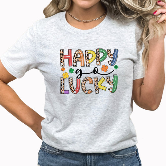 Happy Go Lucky Graphic Tee | Happy Teacher | One Lucky Teacher | Lucky One | St Patrick's Day