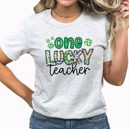 One Lucky Teacher Graphic Tee | School Teacher | Classroom | Lucky | St Patrick's Day | Teacher