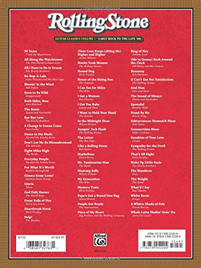Selections from Rolling Stone Magazine'S 500 Greatest Songs of All Time: Early Rock to the Late '60S (Easy Guitar TAB)