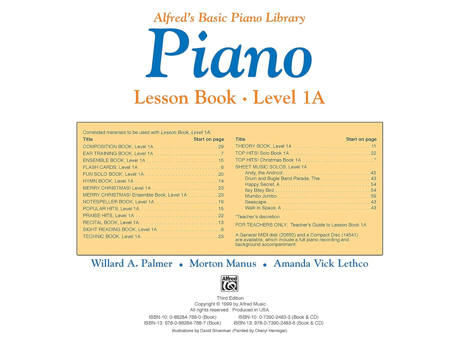 Alfred'S Basic Piano Library Lesson Book, Bk 1A (Alfred'S Basic Piano Library, Bk 1A)