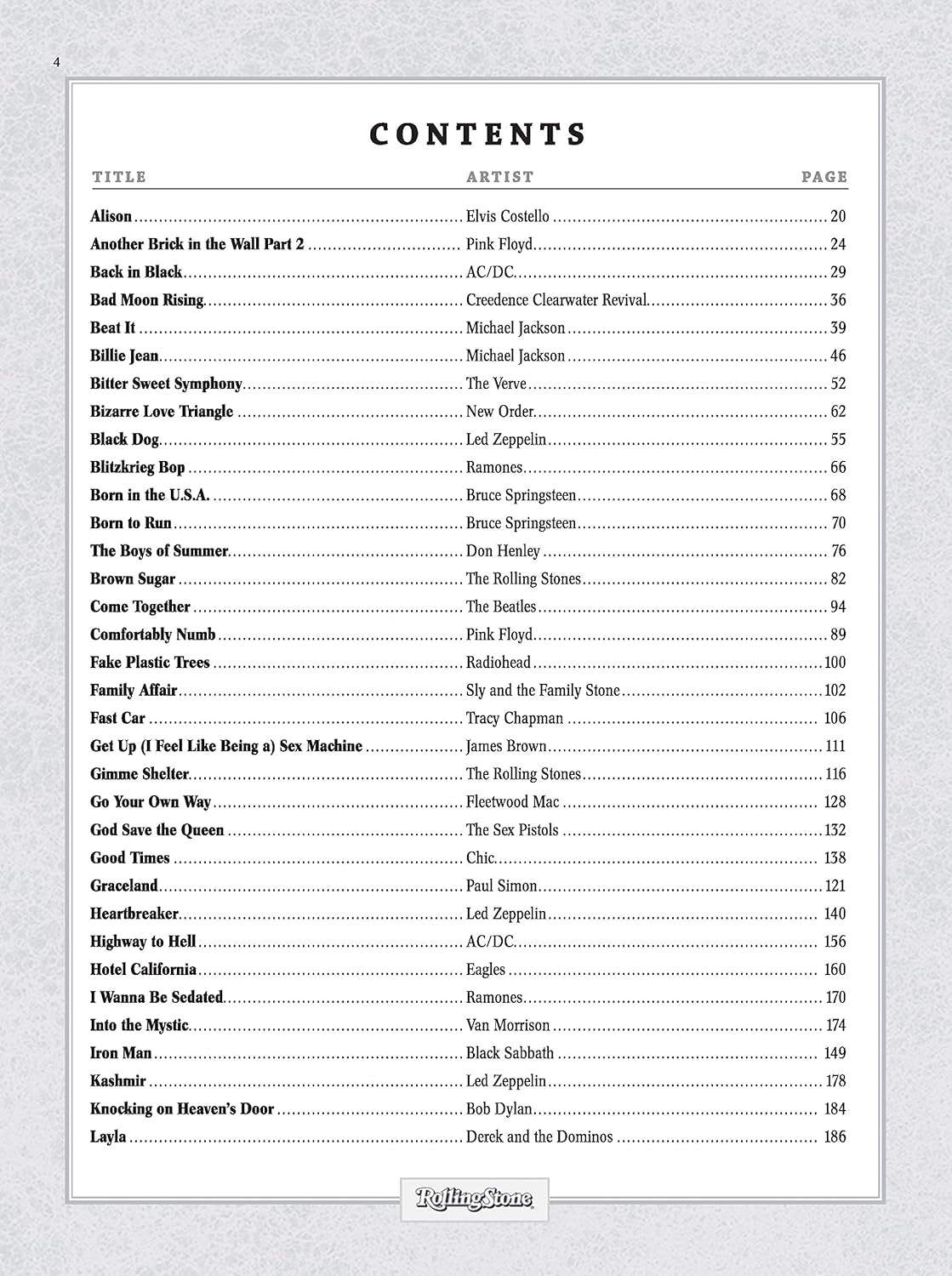 Selections from Rolling Stone Magazine'S 500 Greatest Songs of All Time: Guitar Classics Volume 2: Classic Rock to Modern Rock (Easy Guitar TAB) (Rolling Stones Classic Guitar)