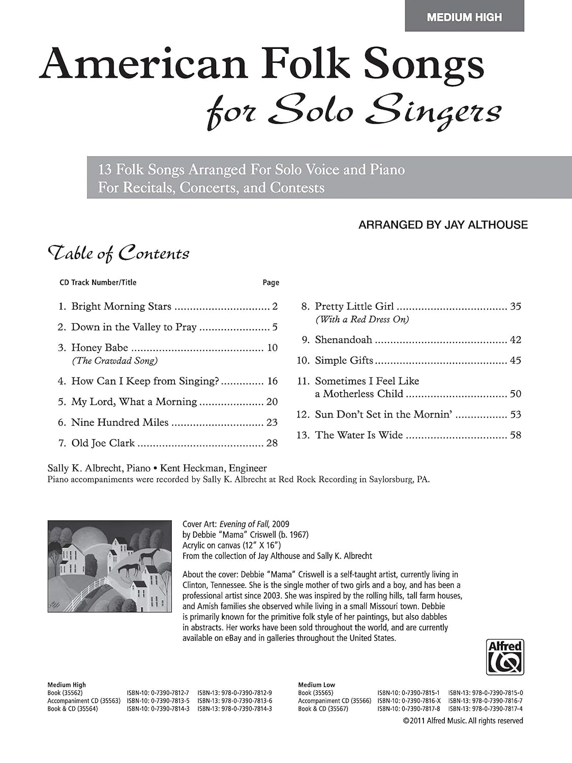 American Folk Songs for Solo Singers: Medium High Voice (Book & CD)