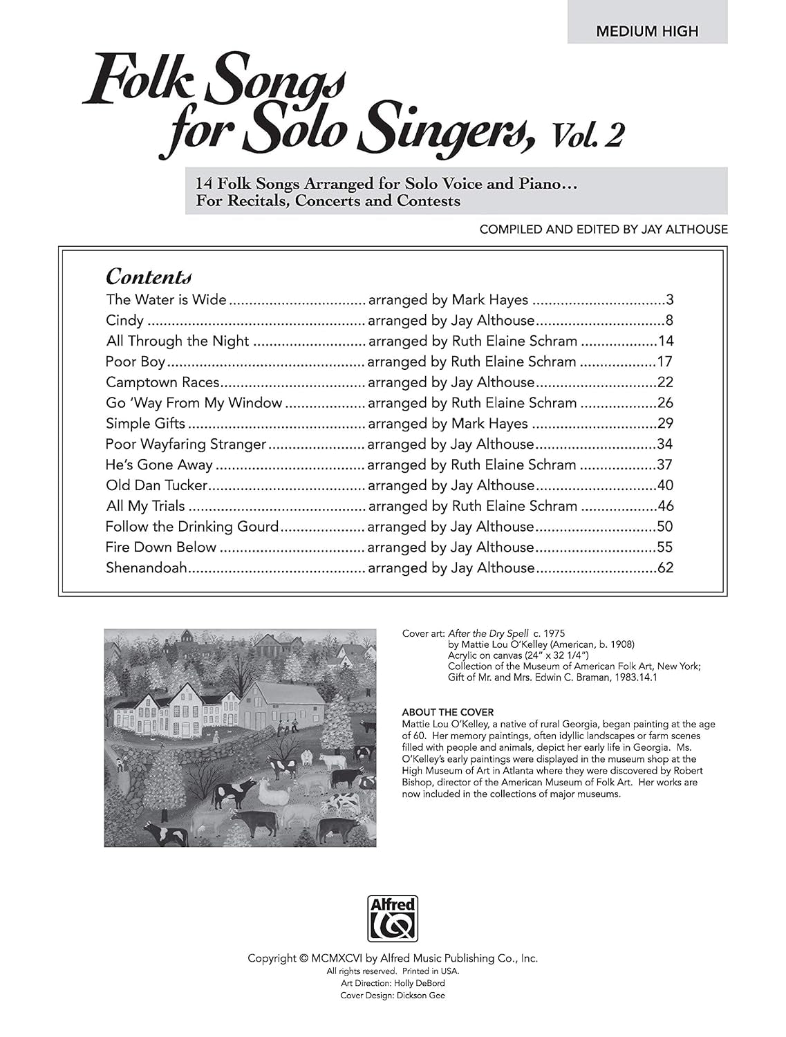Folk Songs for Solo Singers, Vol 2: 14 Folk Songs Arranged for Solo Voice and Piano for Recitals, Concerts, and Contests (Medium High Voice), Book & Online Audio
