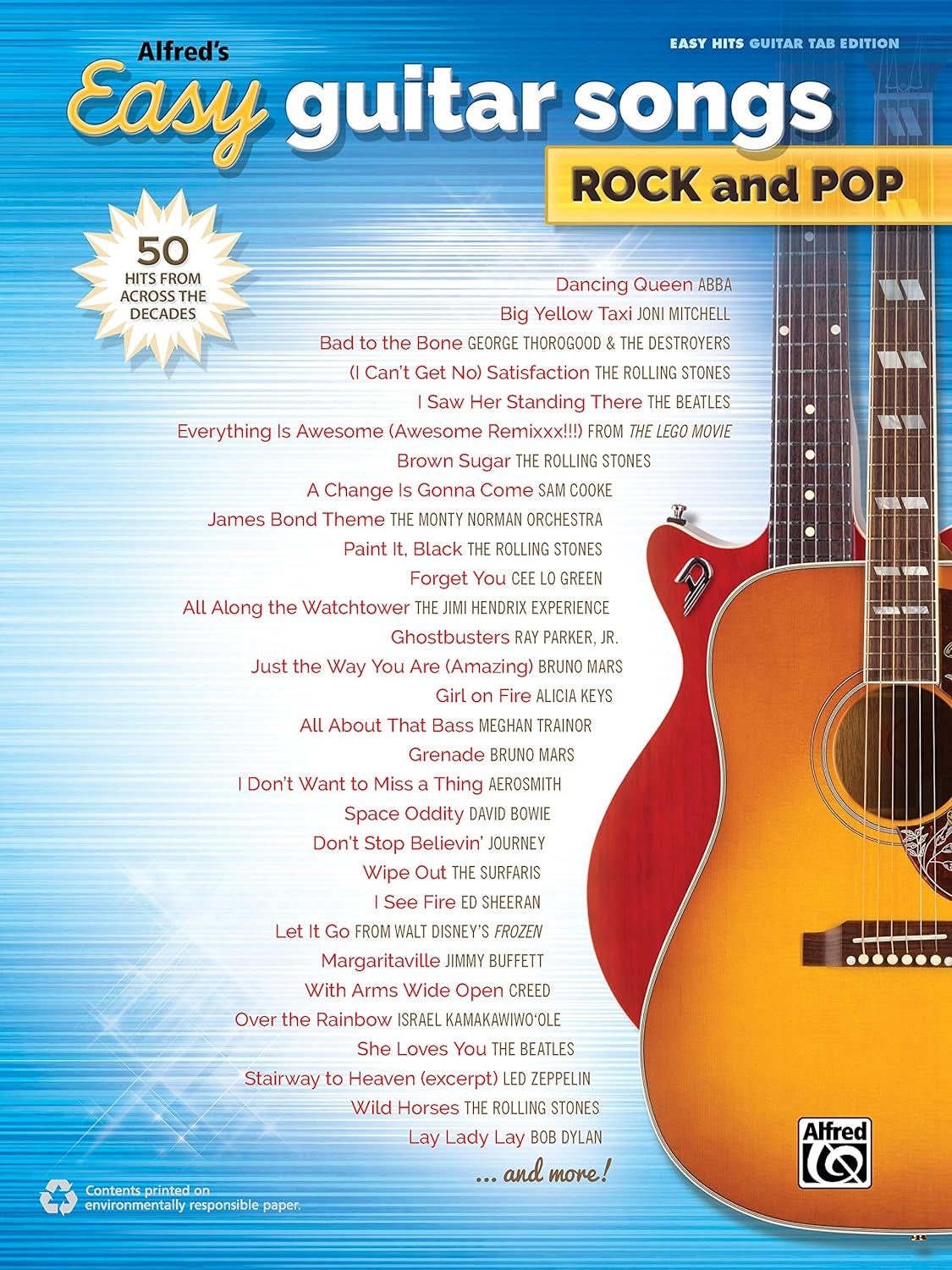 Alfred'S Easy Guitar Songs -- Rock & Pop: 50 Hits from across the Decades