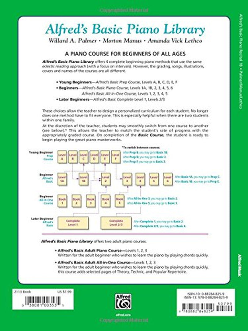 Alfred'S Basic Piano Library: Piano Recital Book Level 1B