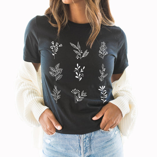 Plant Grid Graphic Tee | Born To Garden | Gardening | Gardener | Green Thumb | Plants | Plantaholic
