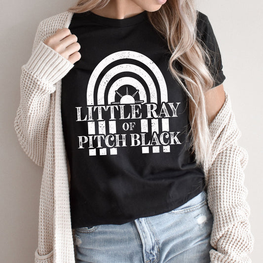 Little Ray Of Pitch Black Graphic Tee | Black Is My Favorite Color | Arch | Funny Graphic | Dark | Sarcastic