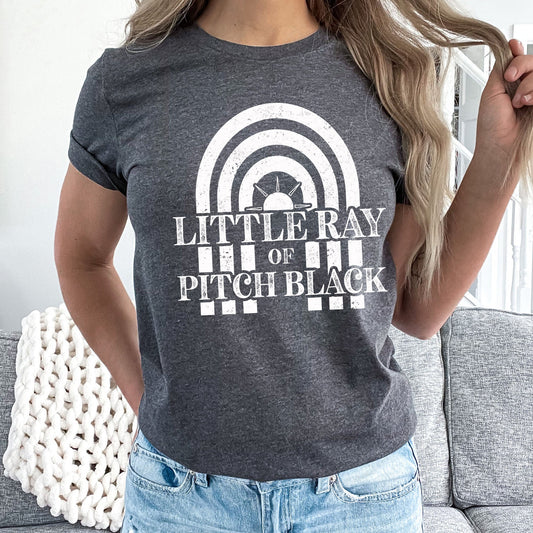 Little Ray Of Pitch Black Graphic Tee | Black Is My Favorite Color | Arch | Funny Graphic | Dark | Sarcastic