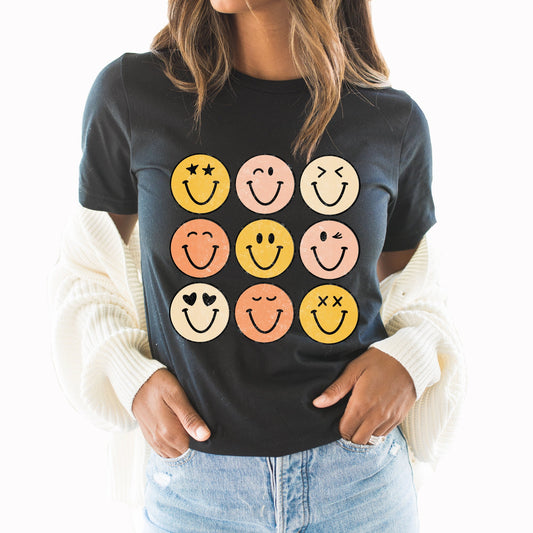 Smiley Grid Graphic Tee | Smile | Smiley | Happy Face | Smile Grid | Happy Faces | Be Happy