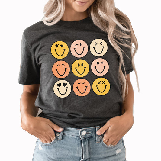 Smiley Grid Graphic Tee | Smile | Smiley | Happy Face | Smile Grid | Happy Faces | Be Happy