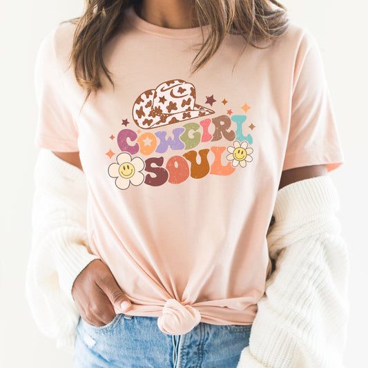 Cowgirl Soul Graphic Tee | Retro Yeehaw Cowgirl Soul | Nashville