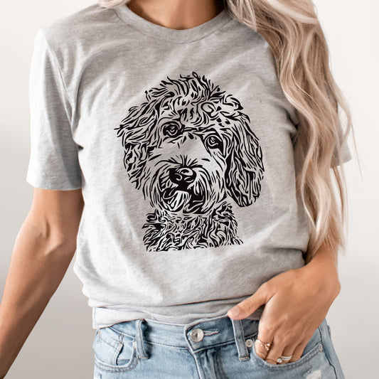 Doodle Dog Graphic Tee | I Love My Dog | Golden Doddle | Puppy | Favorite Pet | Animals | Dog Mom | Cute Pup | Poodle | Layering Tee