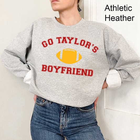 Go Taylor's Boyfriend Graphic Sweatshirt | Football | Travis | Trendy Romance | Concerts | Tour | Red | Couple | Love
