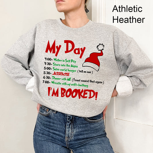 I'm Booked Christmas Day Plans Comfy Sweatshirt | Christmas Movie | Stole Christmas | Whoville | Warm Fleece Lined | Winter