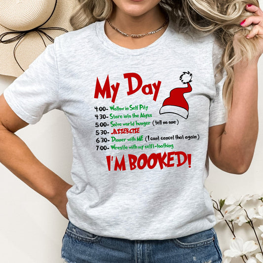 I'm Booked Christmas Day Plans Graphic Tee | Stole Christmas | Christmas Movie | Whoville | Winter | Layering Tee | Movie Quote