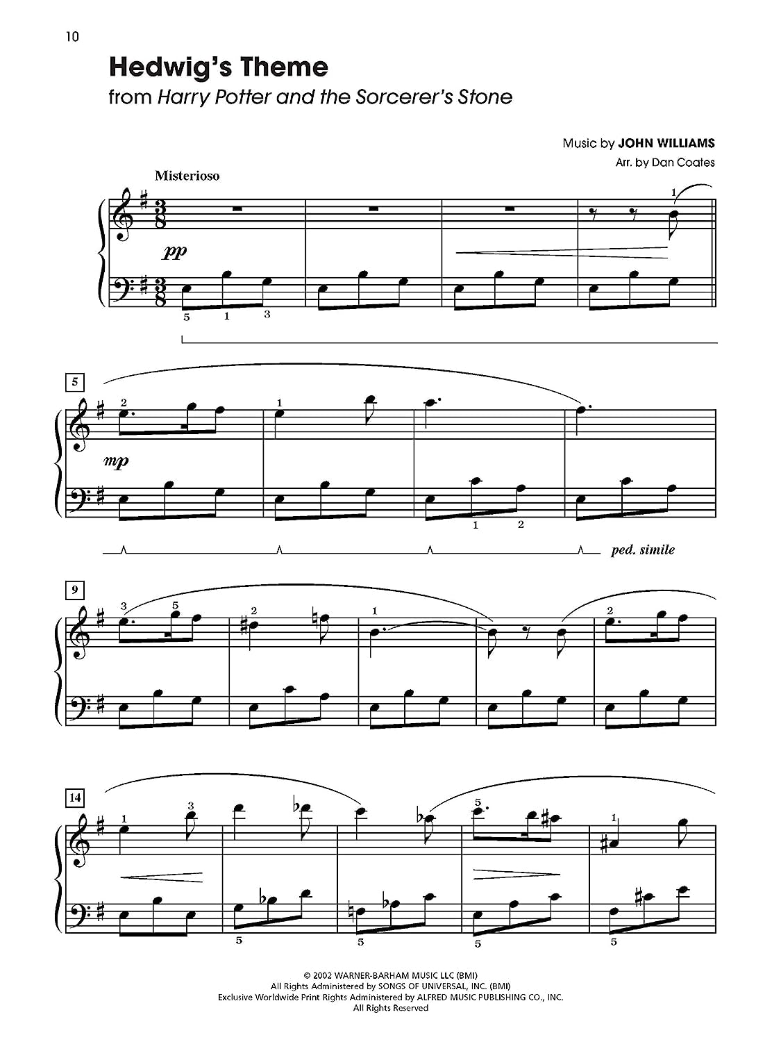 Harry Potter -- Sheet Music from the Complete Film Series: Easy Piano