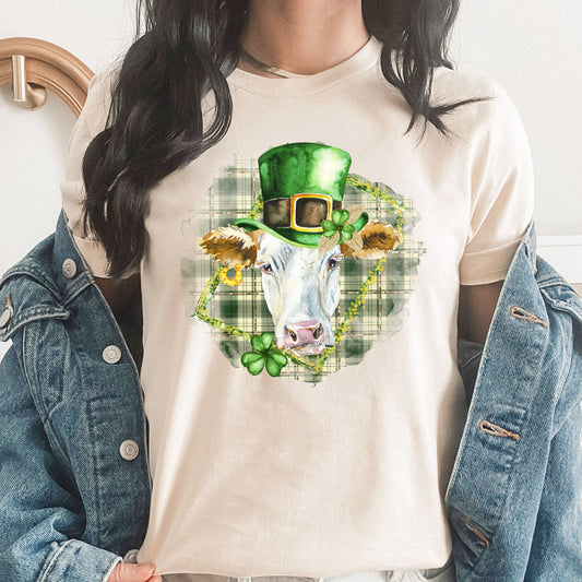 Lucky Cow Graphic Tee | Lucky Animal | Barnyard | St Patrick's Day | Cute Cow | Lucky Clover