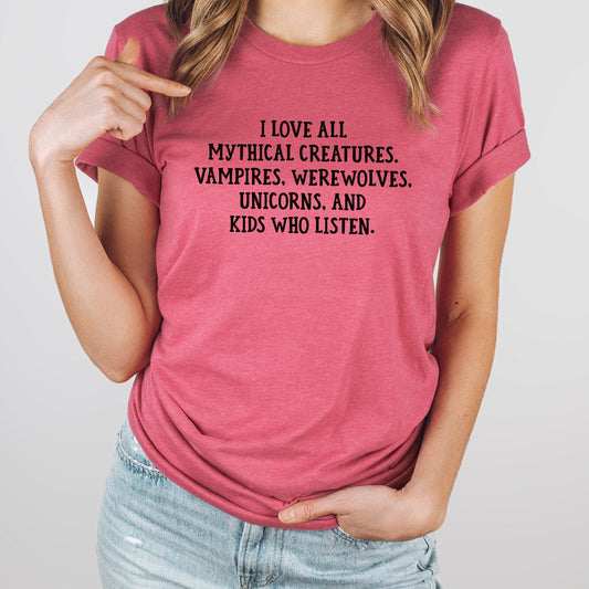 Kids Who Listen Graphic Tee | Mythical Creatures | Unicorns | Funny Teacher | Classroom | Teacher | School