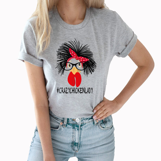 Crazy Chicken Lady Graphic Tee | Chicken Farmer | Chicken Mama | Farm Life | Farmer | Life On The Farm | Chicken