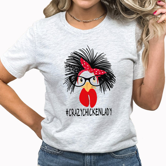 Crazy Chicken Lady Graphic Tee | Chicken Farmer | Chicken Mama | Farm Life | Farmer | Life On The Farm | Chicken