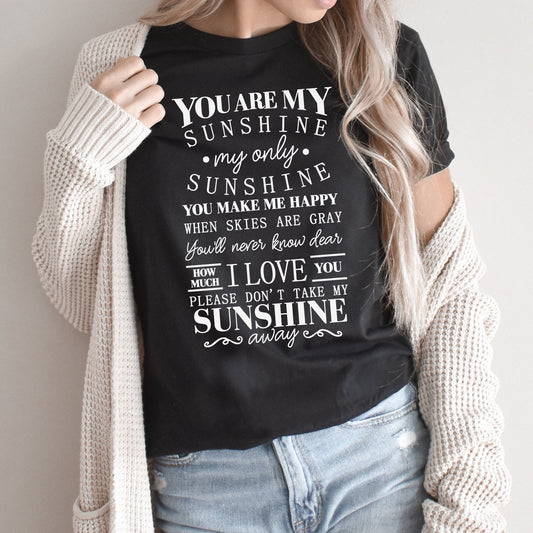 You Are My Sunshine Graphic Tee | Mama Song | Nursery Rhyme | Bedtime | Sunshine | You Are My Sunshine | Mama | Mom | Mom Life