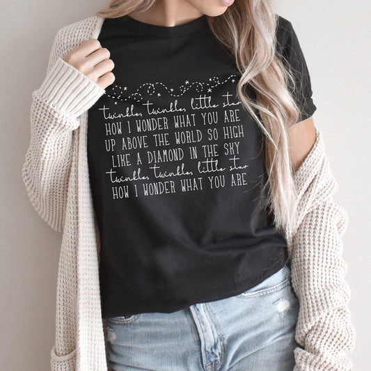 Twinkle Twinkle Graphic Tee | Mama Song | Mother | Lullaby | Nursery Rhyme | Twinkle Twinkle Little Star | Mom Life