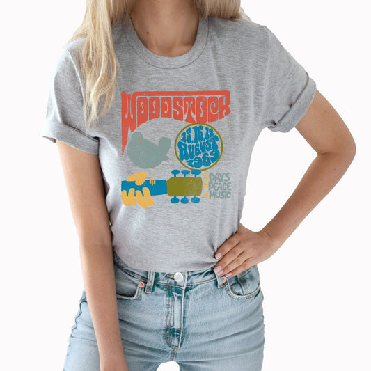 Woodstock Graphic Tee | Woodstock | Music | Peace | Guitar | Hippie | Singing | Song | Lyrics