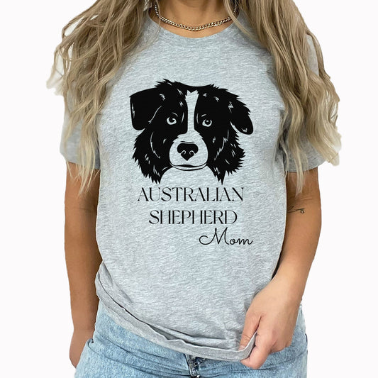 Australian Shepherd Mom Graphic Tee | Medium Dog Breed | Best Friend | Fur Mom
