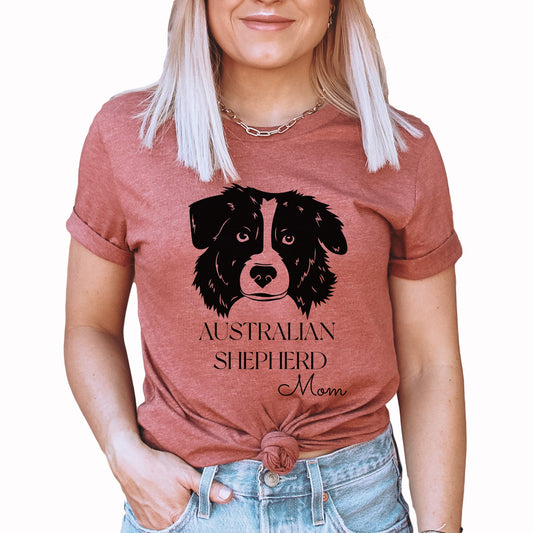 Australian Shepherd Mom Graphic Tee | Medium Dog Breed | Best Friend | Fur Mom