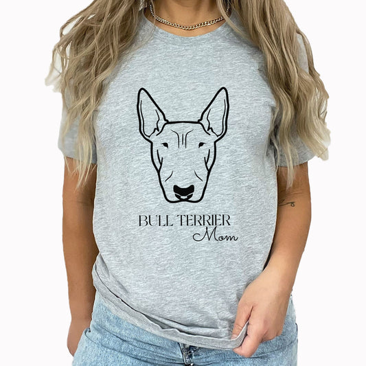 Bull Terrier Mom Graphic Tee | Medium Dog Breed | Best Friend | Fur Mom