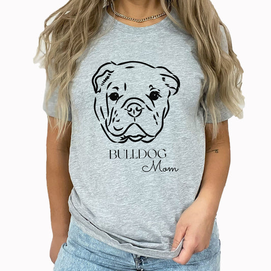 Bulldog Mom Graphic Tee | Medium Dog Breed | Fur Mom | Best Friend | Pet | Dog