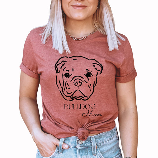Bulldog Mom Graphic Tee | Medium Dog Breed | Fur Mom | Best Friend | Pet | Dog