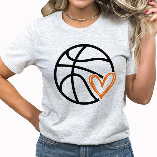 Basketball Heart Graphic Tee | Basketball | Heart | Basketball Time | Basketball Court | Hoop