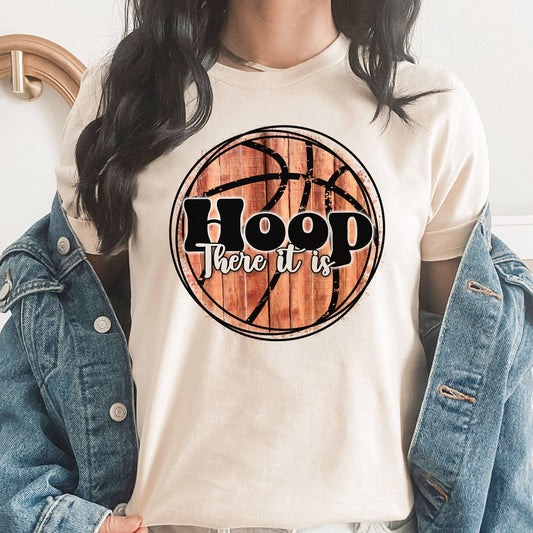Hoop There It Is Graphic Tee | Basketball | Basketball Hoop | Court | Distressed