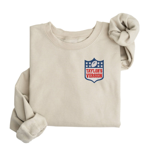Taylors Version Embroidered Sweatshirt | Fleece Lined | Pullover | Football | Taylor | Travis | Music | Trendy