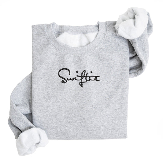 Swiftie Embroidered Sweatshirt | Fleece Lined Pullover | Trendy Music | Concerts | Popular Songs | Signature