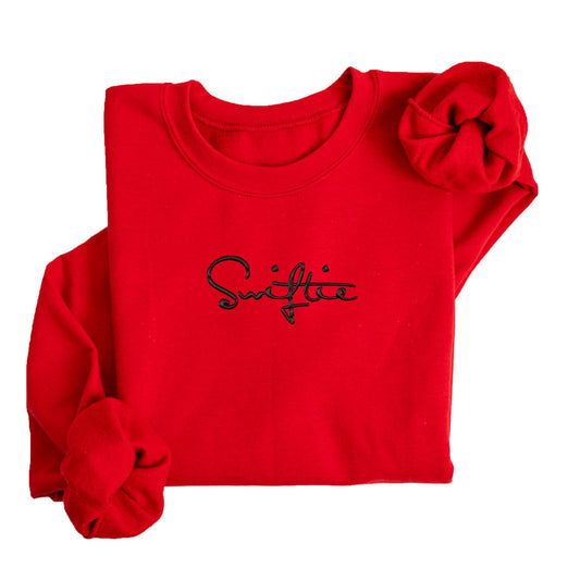 Swiftie Embroidered Sweatshirt | Fleece Lined Pullover | Trendy Music | Concerts | Popular Songs | Signature