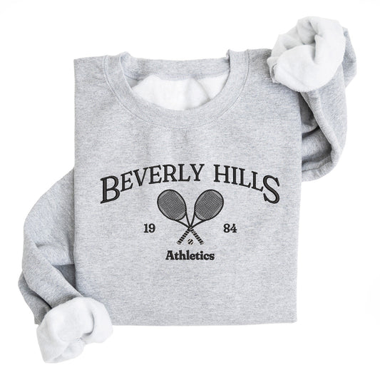 Beverly Hills Athletics Embroidered Sweatshirt | Fleece Lined Pullover | Tennis | 1984 | Country Club | Sports | California