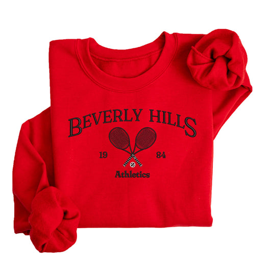 Beverly Hills Athletics Embroidered Sweatshirt | Fleece Lined Pullover | Tennis | 1984 | Country Club | Sports | California