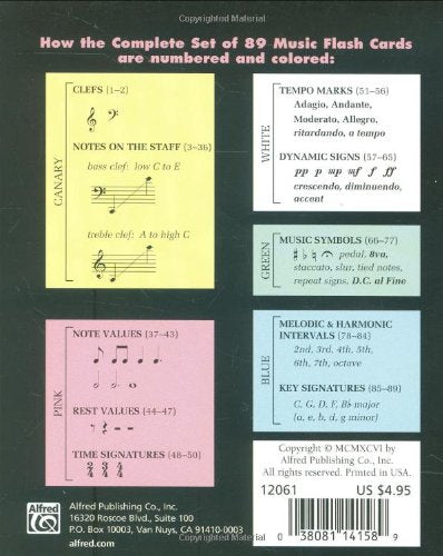 Complete Color Coded Flash Cards for All Beginning Music Students