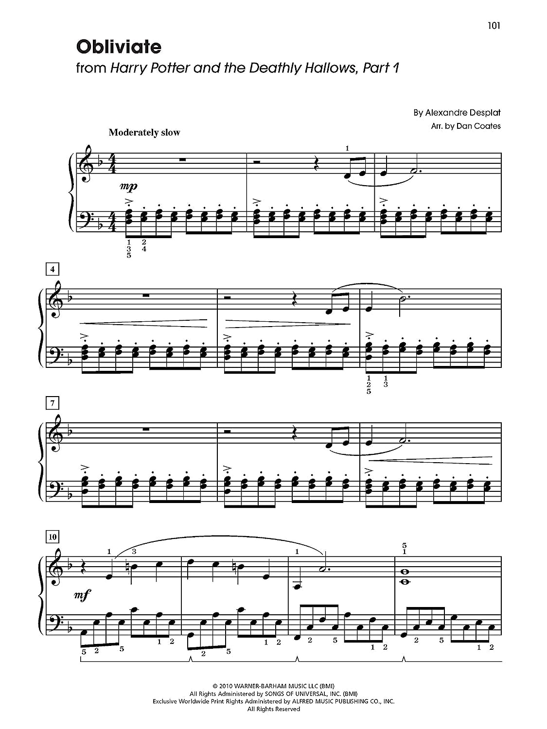 Harry Potter -- Sheet Music from the Complete Film Series: Easy Piano