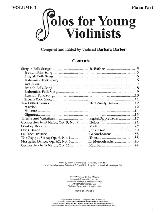 Solos for Young Violinists, Vol. 1
