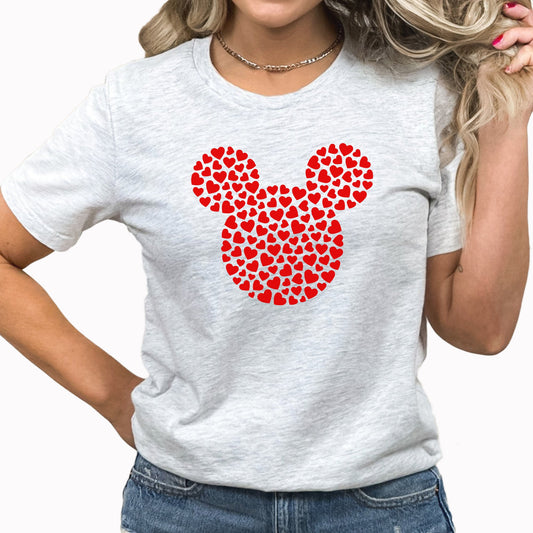 Mickey Hearts Graphic Tee | Mickey Mouse | Them Park | Disney | Mouse Ears | Valentine