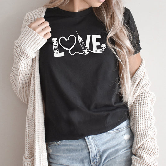 Love Nurse Graphic Tee | Valentine Nurse | One Loved Nurse